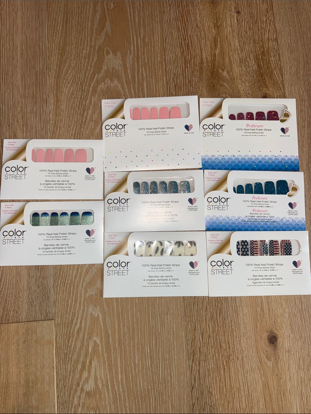 Color Street Nail Strips Set — Pink, Blue, Teal, Purple, Gold, Black